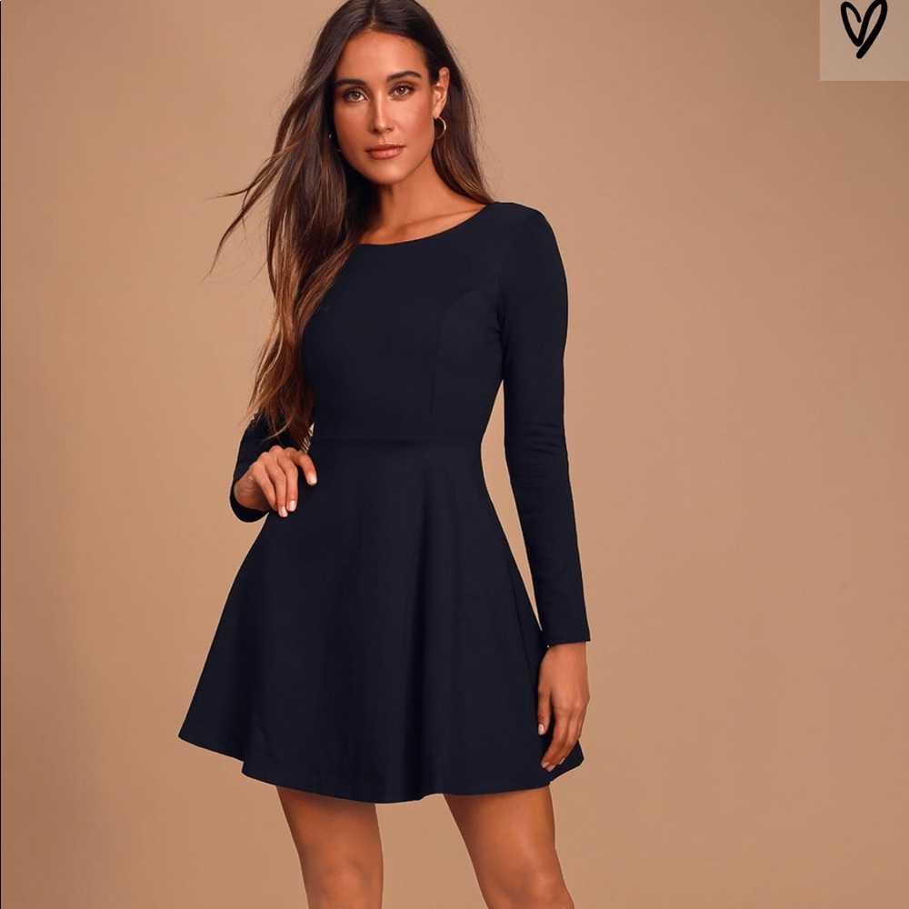 Lulu’s long sleeve skater skirt mini dress